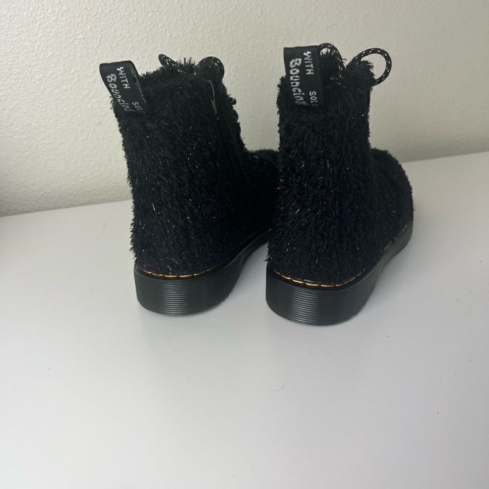 Dr Martens 1460 Pascal J Black Tinsel Fur Boots size4 new - Picture 4 of 7